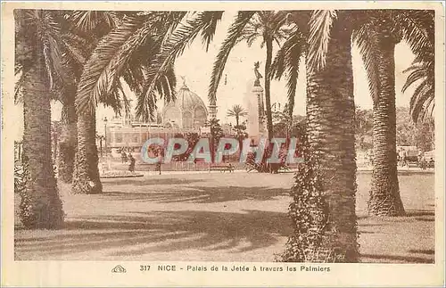 Cartes postales Nice Palais de la Jetee a travers les Palmiers