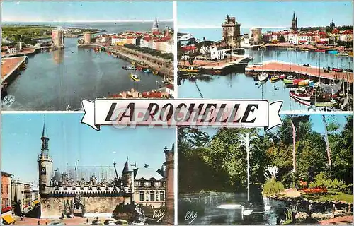 Cartes postales moderne La Rochelle de G a D Le Port Le Port et les Tours La Mairie Le Jardin
