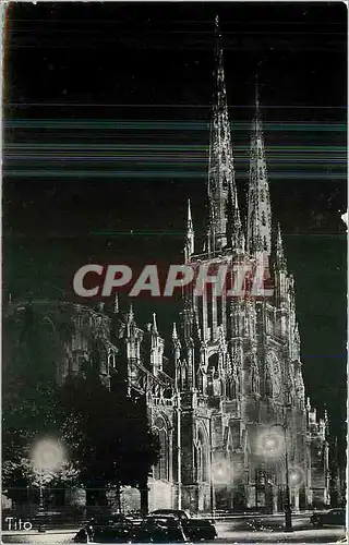 Moderne Karte Bordeaux La Cathedrale la nuit Automobile