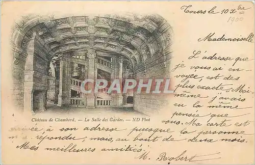 Cartes postales Chateau de Chambord La Salle des Gardes Carte 1900