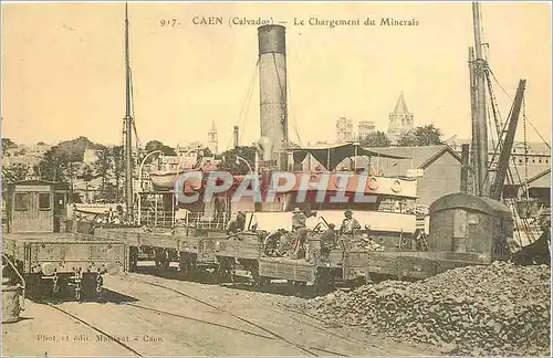 REPRO Caen Calvados Le Chargement du Minerais Bateau