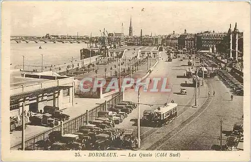 Ansichtskarte AK Bordeaux Les Quais Automobile Tramway