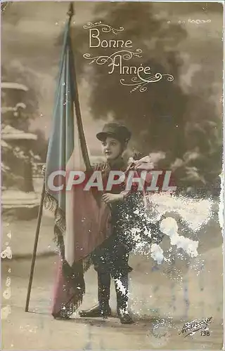 Ansichtskarte AK Bonne Annee  Enfant Militaria Drapeau