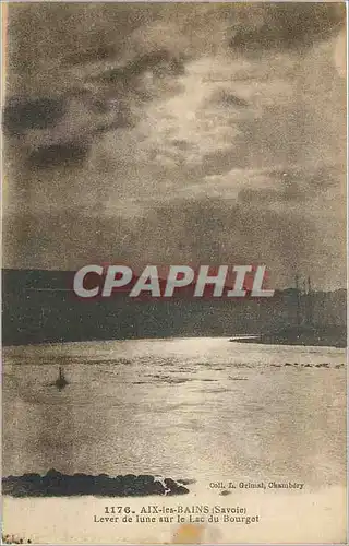 Cartes postales Aix les Bains Savoie Lever de lune sur le Lac du Bourget