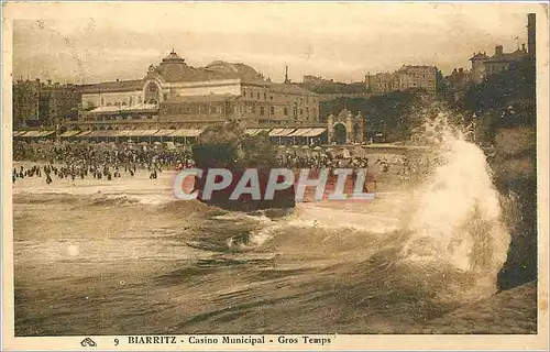 Ansichtskarte AK Biarritz Casino Municipal Gros Temps