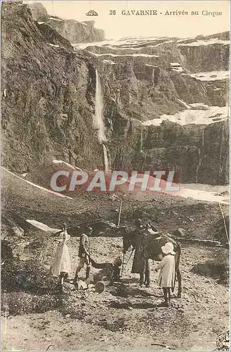 Cartes postales Gavarnie Arrivee au Cirque Ane Mule Enfants