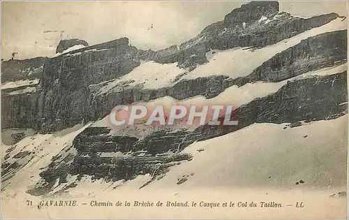 Cartes postales Gavarnie Chemin de la Breche de Roland Le Casque et le Col du Taillon