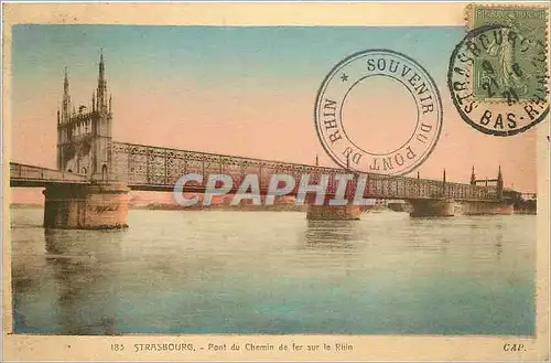 Ansichtskarte AK Strasbourg Pont du Chemin de fer sur le Rhin