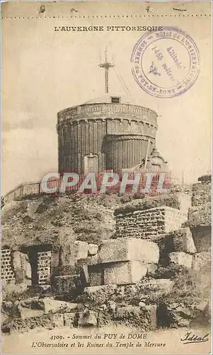 Cartes postales Sommet du Puy de Dome L'Observatoire et les Ruines du Temple de Mercure