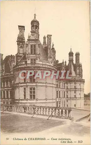 Cartes postales Chateau de Chambord Cour interieure Cote sud