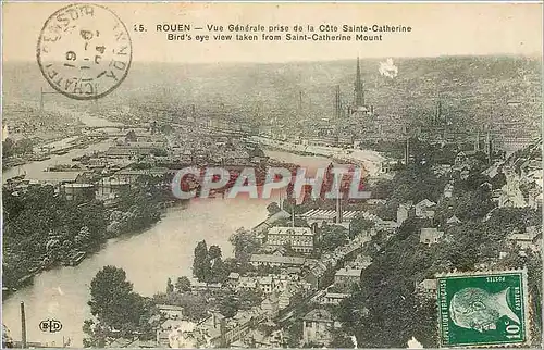 Cartes postales Rouen Vue Generale prise de la cote Sainte Catherine