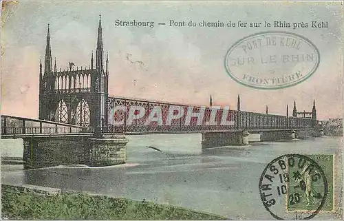 Ansichtskarte AK Strasbourg Pont du Chemin de fer sur le Rhin pres Kehl