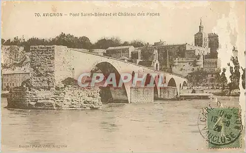 Cartes postales Avignon Pont Saint Benezet et Chateau des Papes