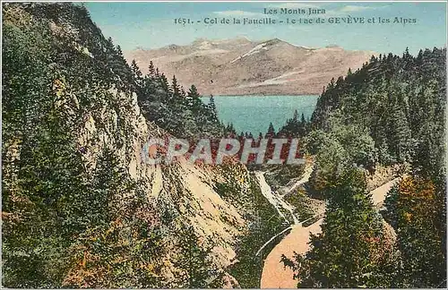 Cartes postales Les Monts Jura Col de la Faucille Le Lac de Geneve et les Alpes
