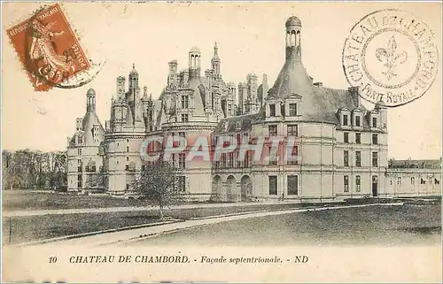 Cartes postales Chateau de Chambord Facade septentrionale