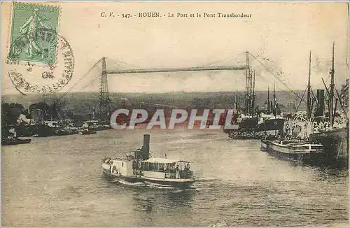 Cartes postales Rouen Le Port et le Pont Transbordeur Bateaux