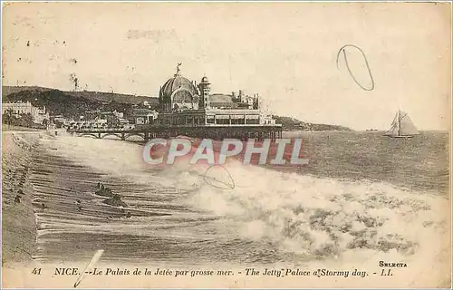 Cartes postales Nice Le Palais de la Jetee par grosse mer