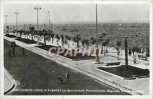 Cartes postales moderne Arcachon Cote d'Argent Le Boulevard Promenade Regates sur le Bassin