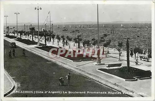 Moderne Karte Arcachon Cote d'Argent Le Boulevard Promenade Regates sur le Bassin