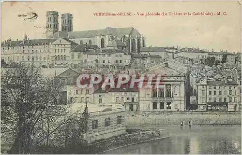 Cartes postales Verdun sur Meuse Vue generale Le Theatre et la Cathedrale