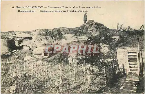 Cartes postales Fort de Douaumont Casemates et Poste de Mitrailleurs contre Avions Militaria