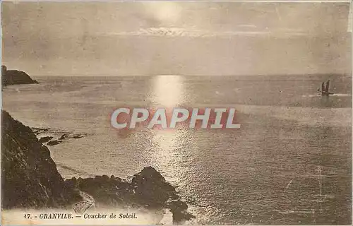 Cartes postales Granville Coucher de soleil