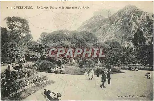 Cartes postales Cherbourg Le Jardin Public et la Montagne du Route