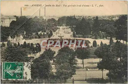 Cartes postales Angers Jardin du Mail Vue generale a vol d'oiseau