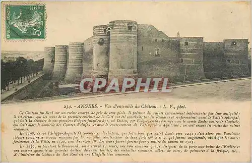 Cartes postales Angers Vue d'esnsemble du Chateau