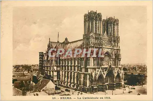 Cartes postales Reims La Cathedrale en 1914