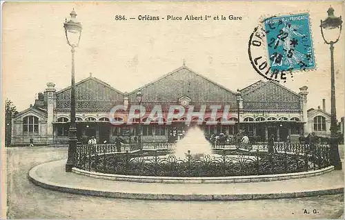Cartes postales Orleans Place Albert 1er et la Gare