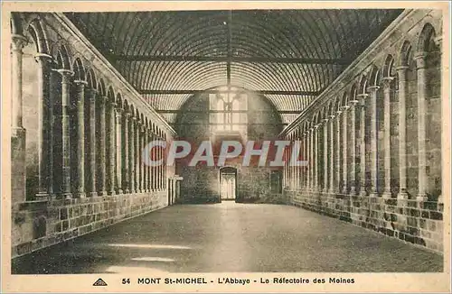 Cartes postales Mont St Michel L'Abbaye La Refectoire des Moines