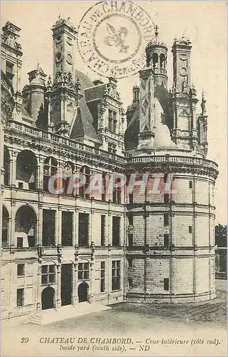 Cartes postales Chateau de Chambord Cour interieure cote sud