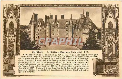 Cartes postales Langeais Le Chateau Monument historique