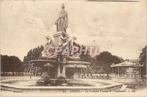 Cartes postales Nimes La Fontaine Pradier et l'Esplanade