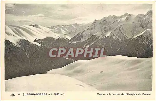 Cartes postales Superbagneres Vue vers la Vallee de l'Hospice de France