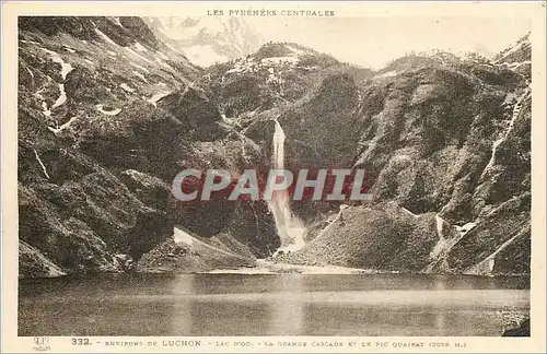 Cartes postales Environs de Luchon Lac d'Oo La Grande Cascade et le Pic Quairat