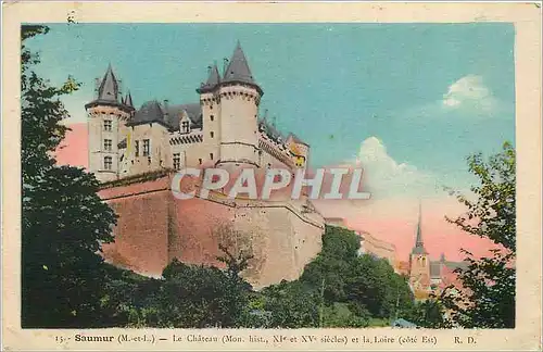 Cartes postales Saumur M et L Le Chateau et le Loire Cote Est