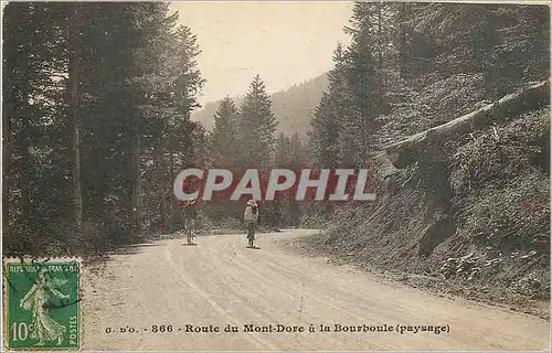 Cartes postales Route du Mont Dore a La Bourboule paysage