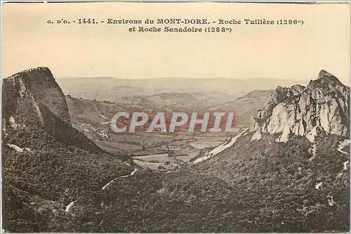 Cartes postales Environs du Mont Dore Roche Tuiliere et Roche Sanadoire