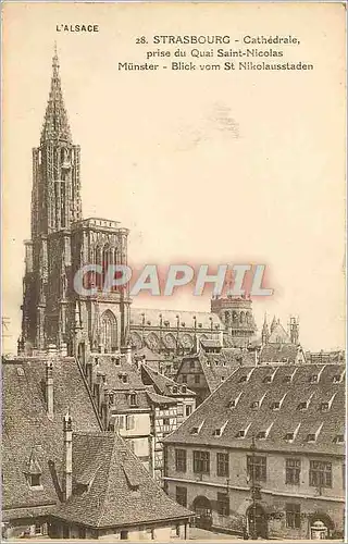 Ansichtskarte AK Strasbourg Cathedrale prise du Quai Saint Nicolas