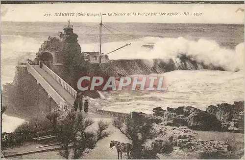 Ansichtskarte AK Biarritz Cote Basque Le Rocher de la Vierge par Mer agilee