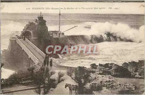 Cartes postales Biarritz Cote Basque Le Rocher de la Vierge par Mer agilee