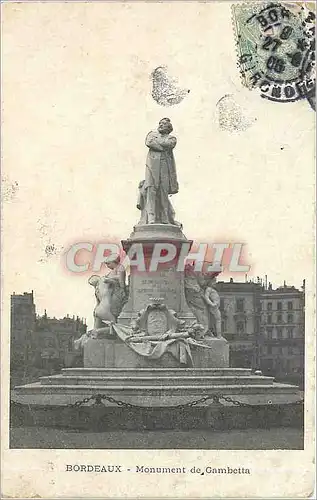 Cartes postales Bordeaux Monument de Gambetta