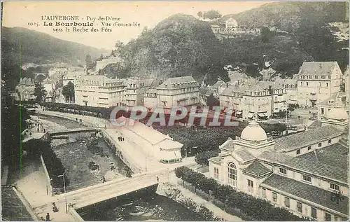 Cartes postales La Bourboule Vue d'ensemble vers la Roche des Fees