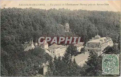 Cartes postales BAGNOLES-DE-L'ORNE - Hotel de l'Etablissement Thermal prise du Roc-au-Chien