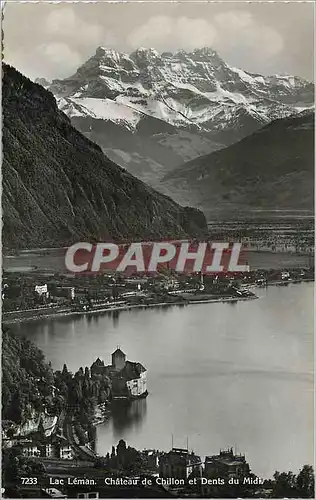 Cartes postales moderne Lac L�man - Ch�teau de Chillon et les Dents du Midi