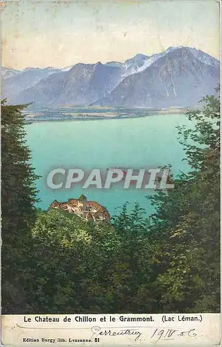 Cartes postales Lac L�man - Ch�teau de Chillon et le Grammont