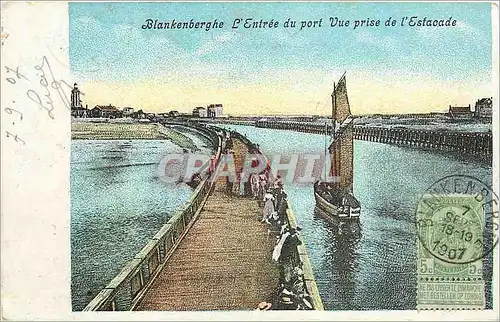 Cartes postales Blankenberghe L'Entr�e du Port Bateau