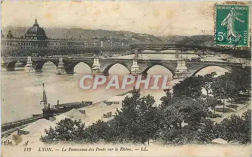 Ansichtskarte AK LYON Panorama des Ponts sur le Rhone